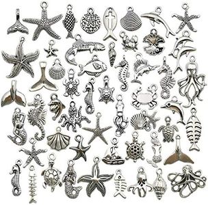 Youdiyla Wholesale 100 Pieces Silver Mixed Ocean Styles Charms Pendants DIY for Necklace Bracelet Jewellery Making WM292
