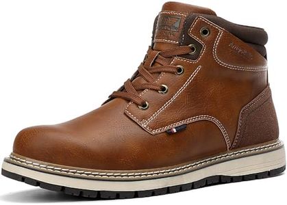 AX BOXING Botas Invierno Hombre Cálido Forradas Botines Antideslizante Botas Nieve Tamaño 41-46 EU (A_Marrón sin pelusa, 45 EU)