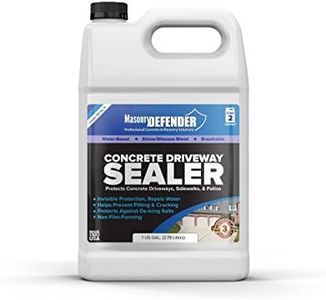 MasonryDefender Concrete Sealer for Driveways, Patios, & Sidewalks - Deep Penetrating Water Repellent Protection - Silane Siloxane Sealer - 1 Gallon