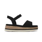 TOMS Girls Diana Wedge Sandal, Black Canvas, 5 UK