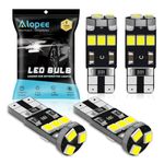 Alopee 4-Pack T10 501 W5w 6500k White Canbus Error Free LED Bulbs,9-SMD 2835 Chipsets Car Replacement Bulb For W5W 194 168 2825 Map Dome Courtesy License Plate Side Marker Light Bulbs(12V)