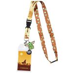 Bioworld Star Wars The Mandalorian Mando and The Child at Dusk Lanyard ID Holder with Rubber Charm and Collectible Sticker