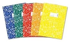 HERMA Exercise Book Cover A4 SCHOOLYDOO design, with inscription label, made of wipeable and sturdy plastic, slip on cover jackets for school, pack of 5, assorted colours, 20211