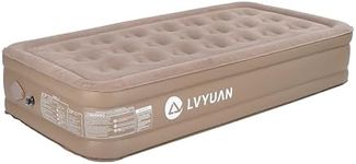 LVYUAN Twin Size Air Bed with a Built-in Chargable Electric Pump PVC Flocked Surface - Self-inflating Airbed for Home Use Or Outdoor