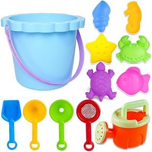 Chennyfun Giocattoli Spiaggia Bambini 12 Pezzi, Set Estivi con Stampi di Sabbia, Secchio, Pala, Annaffiatoio, Regali per Ragazzi