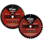 2 Pack Premium Blade 12 Inch Circular Saw Blades Cutting Wood 32T&80T. Miter Saw Blades. 32 Tooth Faster General Cutting 80 Tooth For Precision.