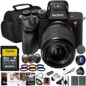 Sony α7 IV Mirrorless Camera Kit (ILCE-7M4K/B) with 28–70mm OSS Lens | 33 MP Full-Frame Sensor | 4K/60p Video | 64GB Card, Filter Kit, Wide Angle Lens, Telephoto Lens, Color Filter Kit and More