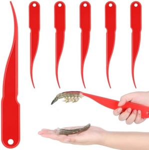 Gisafai 6 Pcs Shrimp Peeler Plastic Shrimp Deveiner Tool Shrimp Cleaner for Kitchen Shrimp Deveining Peel Tool, 10.2 Inch, Red