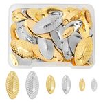 SUPERFINDINGS 72Pcs 3 Sizes Iron Fishing Lures 2 Colors Fishing Attractor Spinner Blades Horse Eye with Fish Scale Pattern Deep Cup Spinner Blades Spoons Rigs for Freshwater Saltwater Fishing