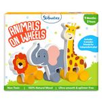 Skillmatics Wooden Animal Toys on Wheels, Imaginative Play for Toddlers, Educational Gifts for Infants 9 Months to 3 Years