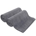 SUNLAND Microfiber Gym Bath Towel Ultra Soft Travel Camping Towel Super Absorbent Swimming Sport Towel with Carry Bag for Adults and Children 24inchX48inch Grey 2 Pack