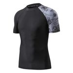 HUGE SPORTS Men's Splice UV Sun Protection UPF 50+ Skins Rash Guard (Piracy,S)