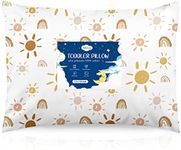 Toddler Pillow,13X18 Toddler Pillows for Sleeping, Machine Washable Kids Pillow with Pillowcase, Perfect for Travel, Toddlers Cot (Sunshine Rainbow)