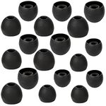 Earbud Tips 9 Pairs Replacement Earbud Tips Earbuds Replacement Tips Headphone Earbud Tips Fit For Inner Hole From 4mm-5.5mm Earphones Earbud Replacement Tips Ear Bud Replacement Pieces Silicone Black