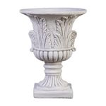 gartendekoparadies.de Flower vase in an antique look, planter made of cast stone, H. 46 cm, 7 liters, 19 kg, gray, frost-proof for outdoor use