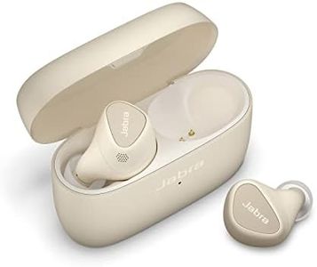 Jabra Elite 5 True Wireless In Ear Bluetooth Earbuds with Hybrid Active Noise Cancellation (ANC), 6 built-in Microphones, Small Ergonomic Fit and 6 mm Speakers - Made for iPhone - Gold Beige