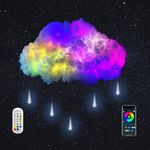 Small Cloud Rain Lightning Kit Music Sync Multicolor Light Replacement Wireless Remote App No DIY Rain Lights Coolest Decorations for Adults and Kids Indoor Home Bedroom Wall