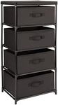 Juvale 4-Tier Tall Closet Dresser with Drawers - Clothes Organizer and Small Fabric Storage for Bedroom (Black)