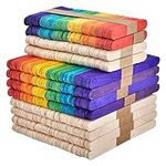 600PCS Mixed Coloured Lollipop Sticks for Crafts Wood Craft Sticks Colourful Popsicle Sticks Wood Lolly Craft Sticks Ice Cream Wooden Lollypop, Giant Lollipop Sticks 4.5inch Mini Lolly Sticks 2.5inch