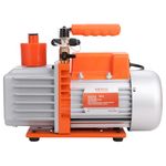 VEVOR 1/3 HP 2 Stage Rotary Vane Vacuum Pump, 5 CFM, 120V Air Conditioning Vacuum Pump, 1/4" SAE Male 3/8" SAE Male 1/2" Acme Male Inlet, for HVAC Repair, Refrigeration Maintenance, Resin Degassing