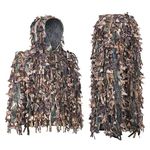 Leafy Suit 3D Hybrid Ghillie Suits for Hunting, Brown, M