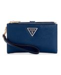 GUESS Women's Laurel Double Zip Organizer Wallet, Navy, One Size