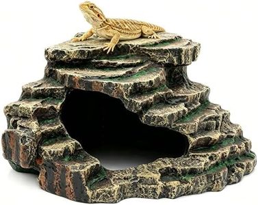 Resin Reptile Hideouts Cave Habitat Decor for Gecko Leopard Lizards Toad Turtle B-Extra Large, Simulation Rock Reptile Hiding Cave, Sturdy Resin Habitat Shelter, Safe Resting Place for Reptiles Amphib