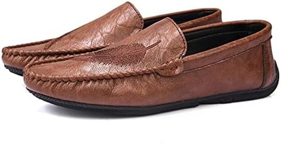 GEXECEUSS Men's Loafers Lightweight Driving Shoes Slip On Casual Penny Loafers Moccasin Flats Boat Shoes Anti-Slip Walking Shoes, 804brown, 9.5