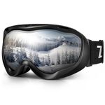 ZHAZHA Ski Goggles, Anti-Fog Polarized 100% UV Protection REVO Interchangeable Lens OTG Snowboard Snow Goggles for Men Women