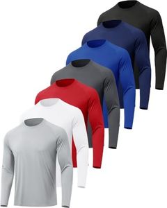MLYENX 7 Pack Long Sleeve Shirts for Men UPF 50+ UV Sun Protection Quick Dry Moisture Wicking Workout Tee Shirts 2XL