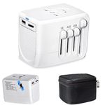 220V to 110V Converter Voltage Converter US to Europe Voltage Converter for Hair Dryer with 1 USB A and 1 USB C, European Travel Adapter Power Converter Adapter Combo from US to Italy UK AUS