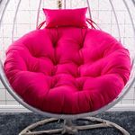 ANAND INDIA GROUPS Polyester Designer Round Cushion for Hanging Basket Swing Chair for Outdoor Egg Swing Chair/Garden Swing, Seat Padded Pillow (Pink)