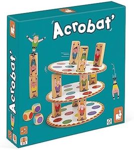 Janod - Acrobat' - Juego de Habilidad y Estrategia, Juegos de Mesa para Niños, Concentración y Motricidad Fina, para 2 Jugadores O Más - Desde Los 5 Años, J02757
