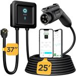 EVIQO Level 2 EV Charger - 48 Amp EV Charger Level 2, 240V J1772, Level 2 Charger NEMA 14-50 / Hardwire, Electric Car Charger Level 2, Borne de Recharge Niveau 2, Borne de Recharge Véhicule Électrique