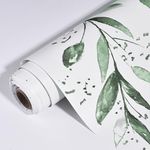 Jgeuyer Green Wallpaper Vintage Wallpaper Floral Contact Paper Peel and Stick Wallpaper Boho Self Adhesive Wallpaper Removable Leaf Wall Paper For Cabinet Bathroom Bedroom Countertop 17.7 x 236" Vinyl