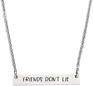 Friends Don't Lie Best Friend Necklace Motivational Inspirational Jewelry Friends BFF Sisters Gift, Medium