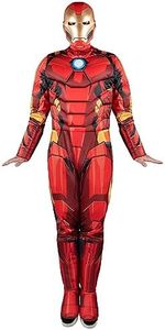 Jazwares MARVEL Adult Iron Man Costume - Padded Jumpsuit and 3D Plastic Mask Medium