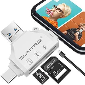 SD/Micro SD Card Reader for iPhone/ipad/Android/Mac/Computer/Camera,Portable Memory Card Reader 4 in 1 Micro SD Card Adapter&Trail Camera Viewer Compatible for TF and SD Card