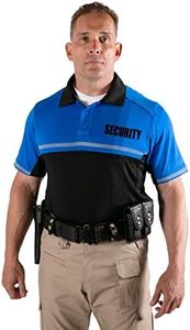 RYNO GEAR 100% Polyester Jersey Knit Two Tone Security Bike Patrol Polo Shirts, Royal Blue&black/Security, 5X-Large