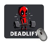 Darkbuck Mouse Pad for Gaming PC Laptop Desktop Mousepad Rubber Base with Anti Skid Smooth Surface (22 cm x 18 cm) Superhero (Deadpool Deadlift)