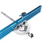 POWERTEC 71391 Table Saw Precision Miter Gauge System 24” x 3” Multi –Track Fence with 27 Angle Stops