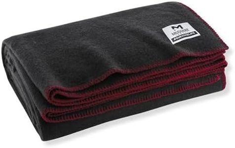M MCGUIRE GEAR Heavy Duty Wool Military Camping, Survival, and First Aid Blanket, Mil-Spec Fire Retardant 64" x 90" (Black)