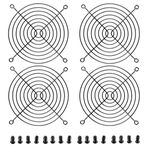 Nivithi 120mm Fan Grill,PC Fan Cover,Black PC Fan Grill Guard,Metal Slivery Black Replacement Screws,for PC Ventilator,4Pack.
