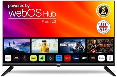 Cello Frameless LED 32 Inch Smart TV, Smart Ultrafast WebOS Freeview Kids Bedroom TV with Freesat HD Built in, Netflix, Apple TV, Bluetooth, Prime Video, 3 HDMI & USB, Made in UK