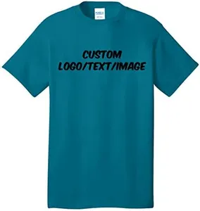 INK STITCH Unisex PC54 Custom Design Your Own Cotton Short Sleeve Tshirts - Teal (3XL)