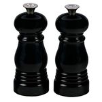 Le Creuset Classic Salt and Pepper Mill Set, Personal Use, Chip-Resistant ABS Plastic, Anti-Corrosion, 11 cm, Black Onyx, 96002500140000