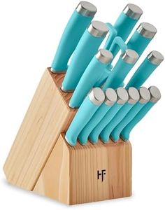 Hampton Forge Epicure True Aqua Knife Block Set, 15 Piece