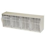 Akro-Mils 06704 TiltView Horizontal Plastic Storage System with Four Tilt Out Bins , 23-5/8-Inch Wide by 8-3/16-Inch High by 6-3/4-Inch Deep, Stone