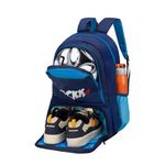 WHACKK Strike Black Soccer Football Basketball Volleyball Kitbag Backpack Soccer Ball (Navy Blue)