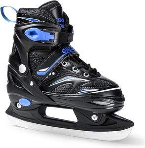 OBENSKY Adjustable Ice Skates for Kids, Toddler Ice Hockey Skates for Girls and Boys, Youth Ice Skating Shoes for Outdoor and Rink, 4 Sizes Adjustments, Gerat Gift for Kids-Large-Youth (4-7 US)